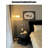 Modern Wrought Iron, Solid Wood and Glass Floor Lamp