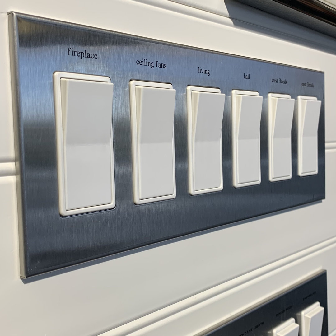 Custom Labeled Magnetic Cover 6 Gang Rocker Wall Plate TedStuff 