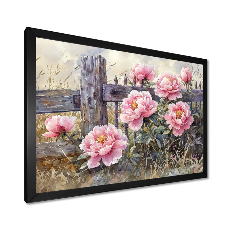 Purcell - Floral Oversized Canvas Prints, Picture Framed Print, Black, 16" H x 32" W