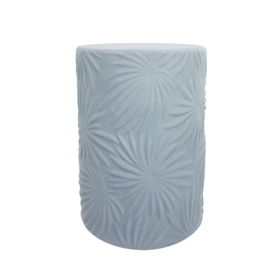 Velvet-glazed ceramic flower-patterned stool