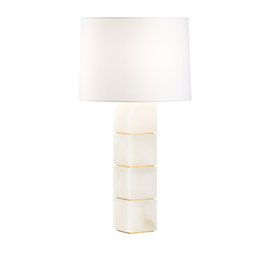 Lampe de table en métal / albâtre