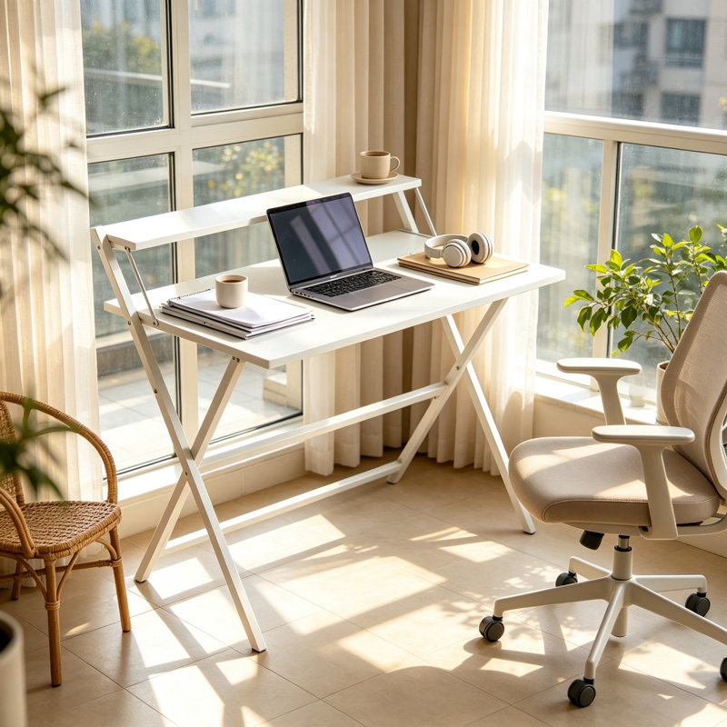 Steel Computer Desk, White