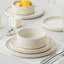12 Pcs Ceramic Dinnerware Set, Dinner Plates, Dessert Plates And Soup Plates For 4 Person, Beige Set-2043946480