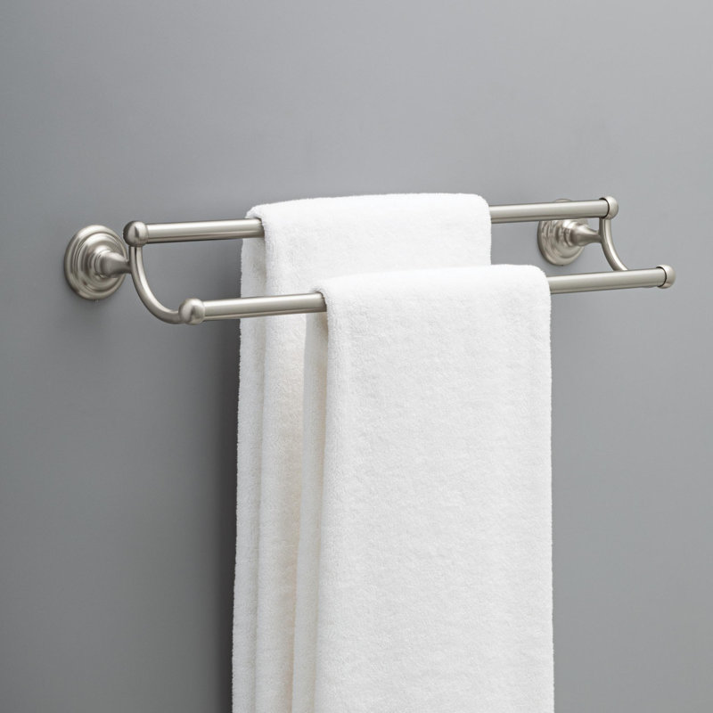 Porte-serviettes mural double 24,25 po Jamestown, Nickel brossé