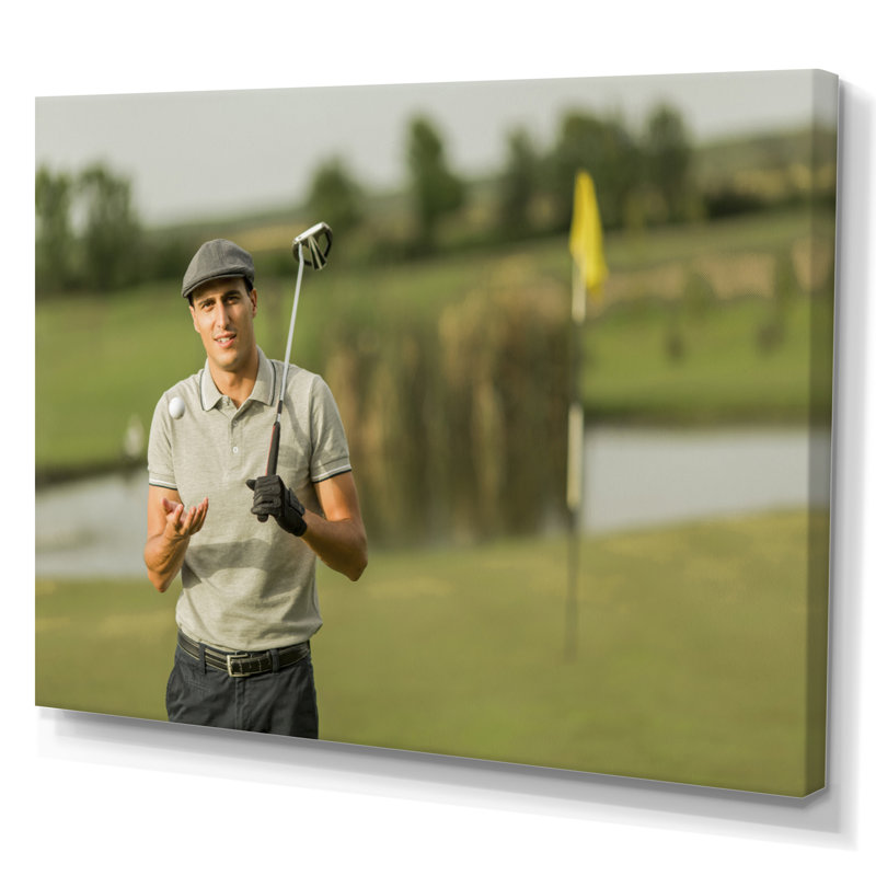 Golf Swing Photo II - Décoration murale sport, H 12 po x l 20 po x P 1 po, Toile tendue