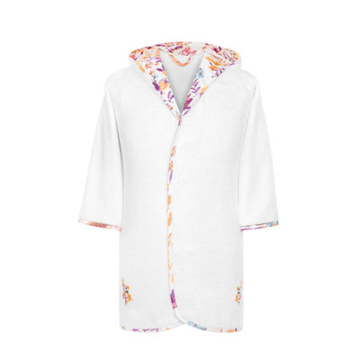 Stegmair 100% Cotton Terry Cloth Gender Neutral Ankle and Mid-Calf Bathrobe with Pockets and Hood for Kids