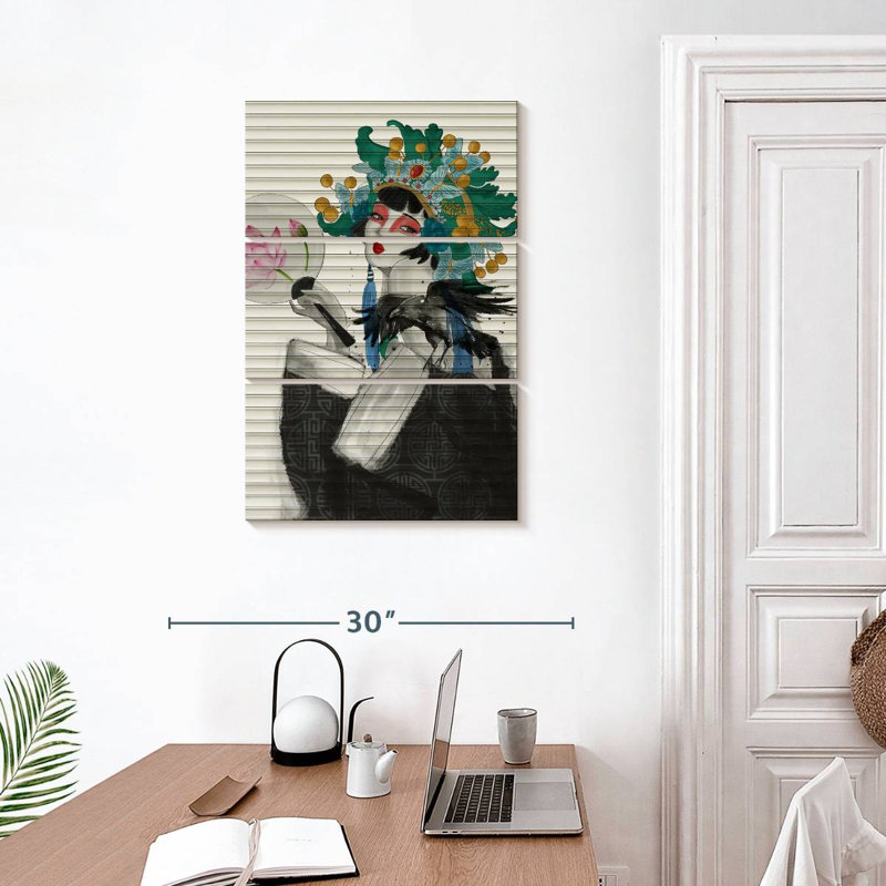 Portrait de femme japonaise Leisha, H 32 po x l 20 po