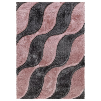 Aishlyn Geometric Machine Tufted Shag 200cm X 290cm Indoor / Outdoor Area Rug