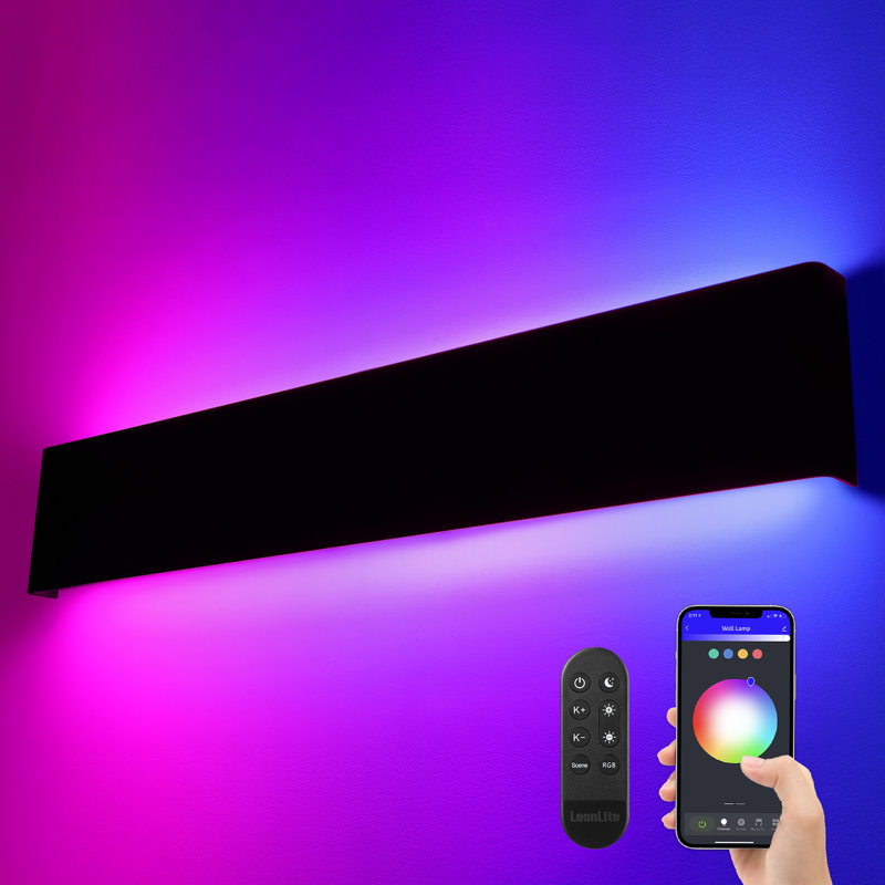 LED Flush Mounted Wall Sconce Smart& Remote Control Multi-color
