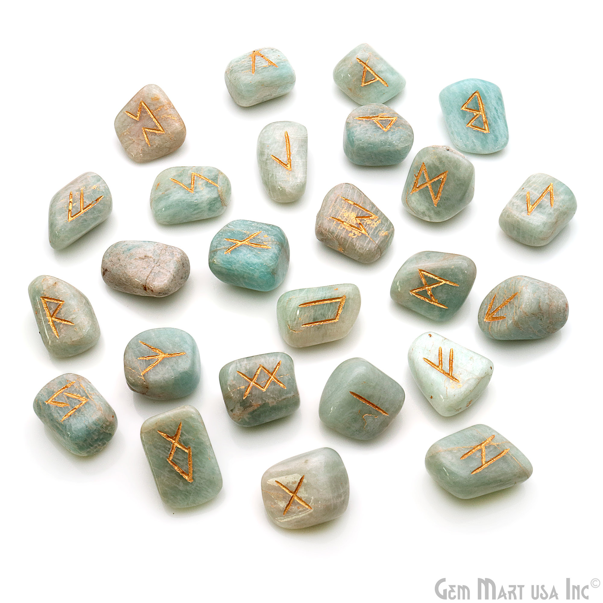 GEMMART USA Rune Stones ite Spiritual Futhark Reiki Symbols Gemstones  25PCS LOT