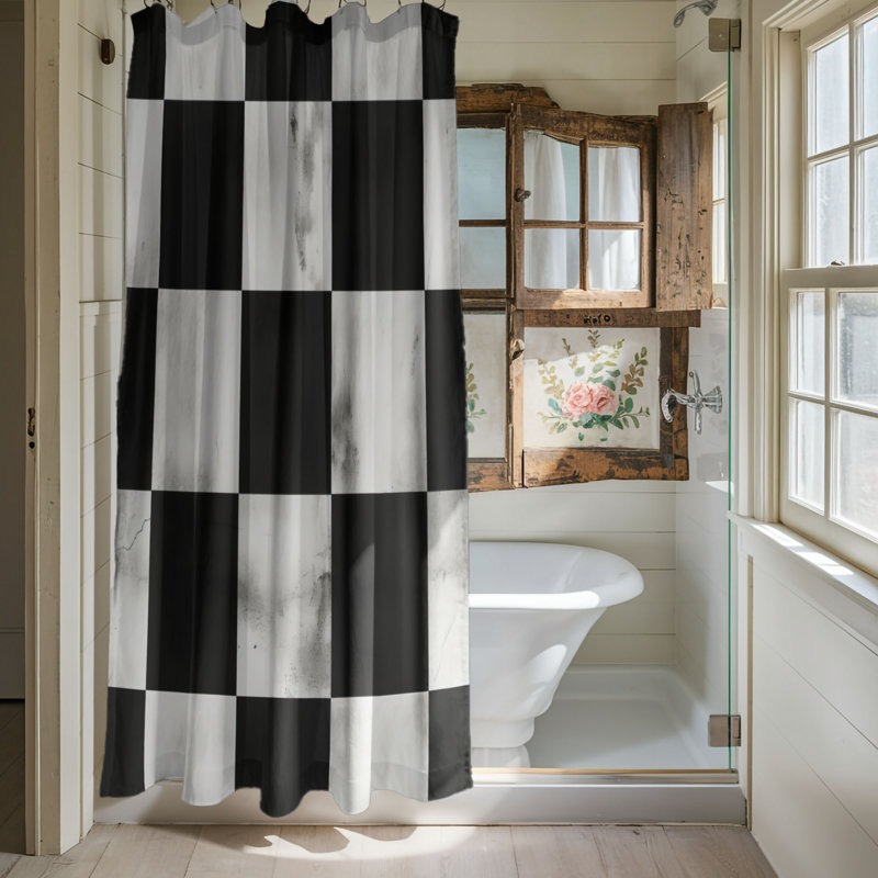 Plaid Echoes - Premium Shower Curtain, 74"H x 71"W