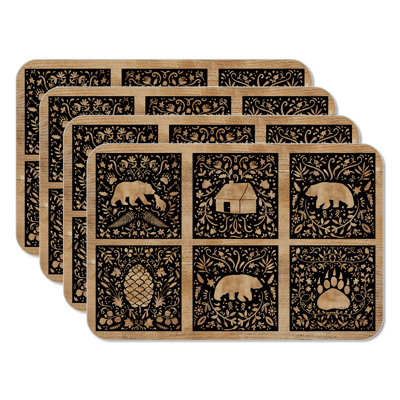 Crafted Cabin 4-Pack Reversible Easy Care Placemats
