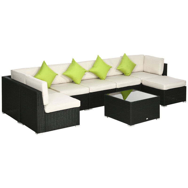 Adile 7 - Person Seating Group with Cushions, Black