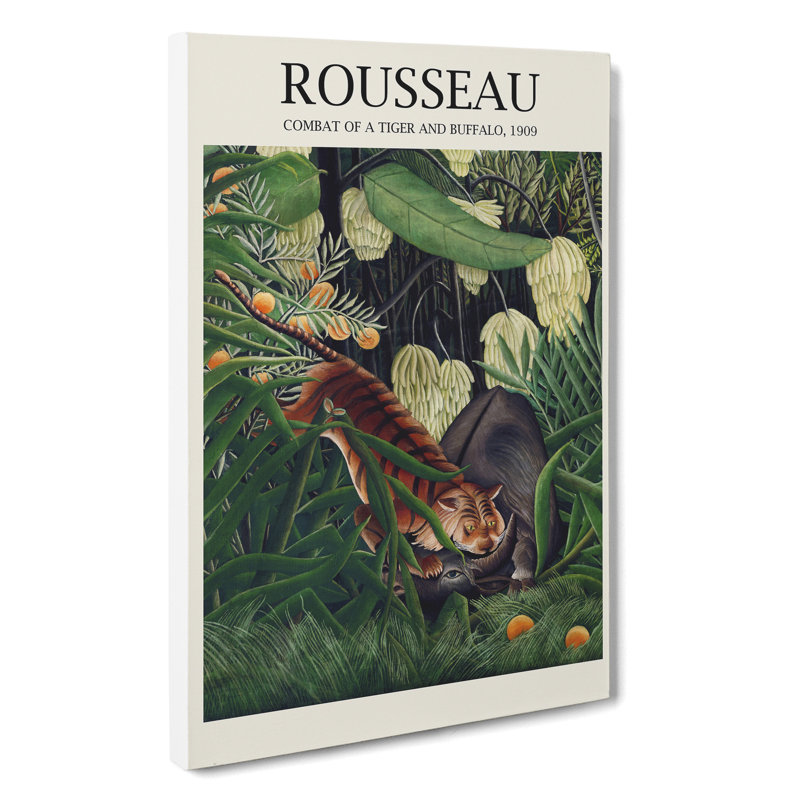 Combat Of A Tiger And Buffalo Vol.2 by Henri Rousseau - Wrapped Canvas Painting, 76cm H x 50cm W x 3cm D
