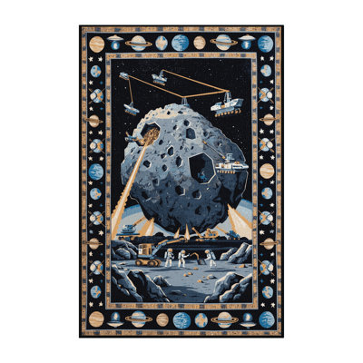 Machine Washable Space Gray Area Rug