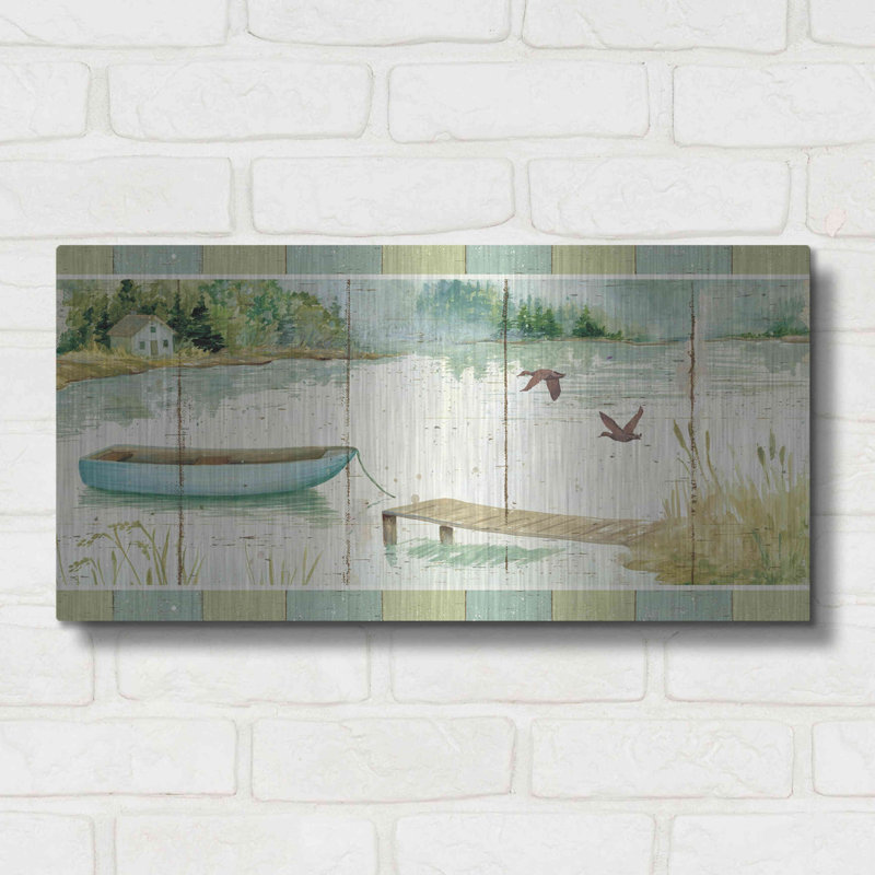 " Lakeside Dock " by Daphne Brissonnet, 12" H x 24" W