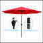 Parasol de patio extérieur 10 pi (3 m) sans rabat, 8 pièces, avec inclinaison, avec manivelle, sans base, rouge, taille de poteau 38 mm (1,49 pouce)