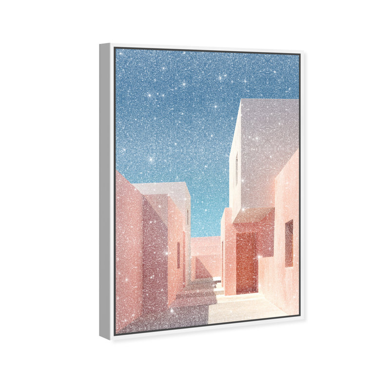 Structured Pink I Print by Oliver Gal, 16"H x 11"W, White Floater Frame