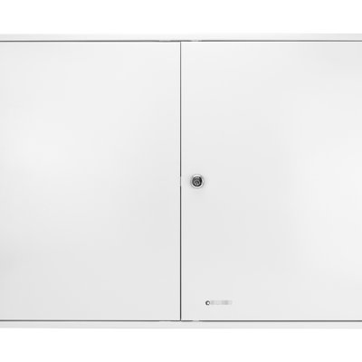 Adjustable 400 Lock Cabinet - Wall Mount, Grey Steel, Colourful Tags For Seamless Key Handling And Storage With Mount Assembly Organized Keeping