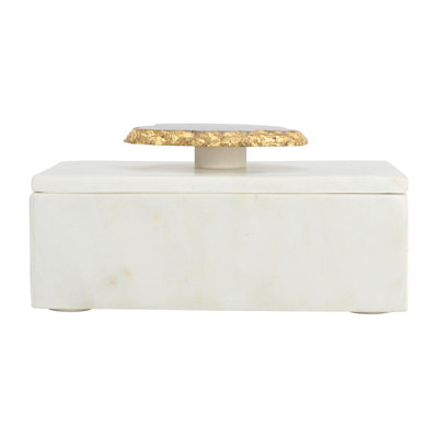 Niculina 6" W Marble Decorative Box 