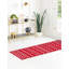 Tapis géométrique en chenille / polyester tissé à la machine Briehn - rouge / blanc-191151814