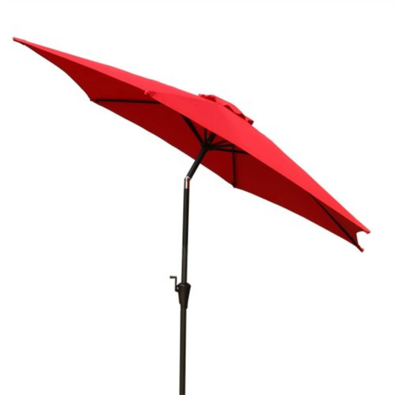 Parasol 9 'avec sac de transport, abat-jour durable pour balcon et cour, Rouge