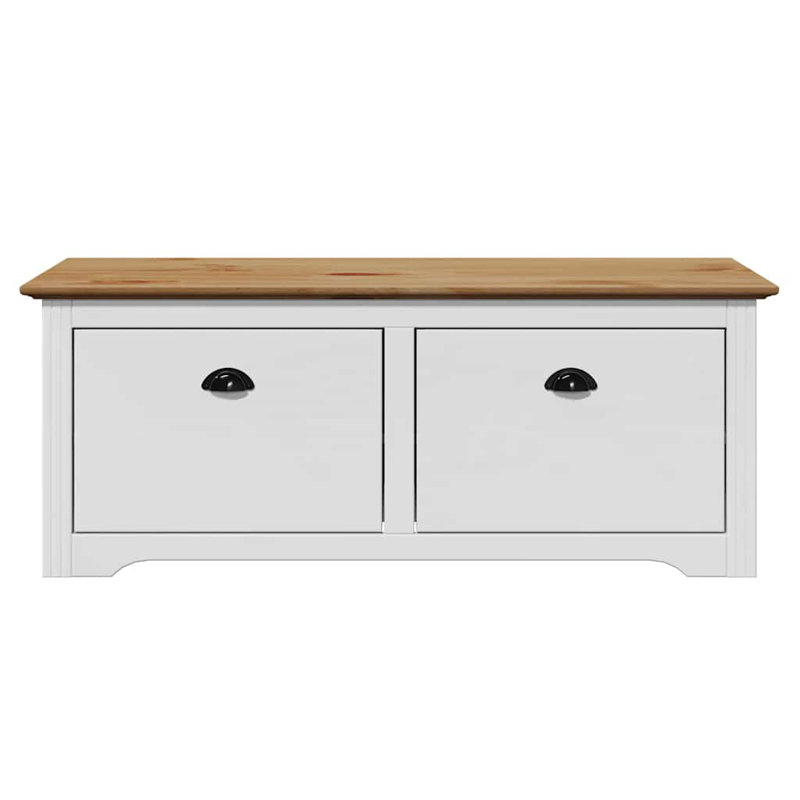 Hallway Bench BODO 114X40x45 Cm, White/Brown
