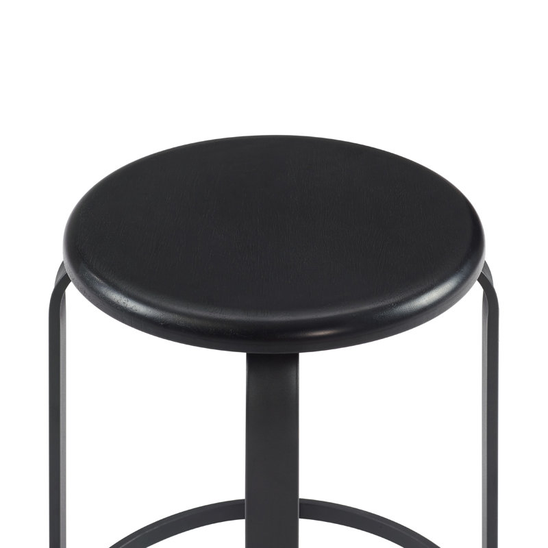 Counter Stool with Metal Frame, Black