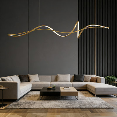 Modern Golden Dining Room Pendant Light, Minimalist Style