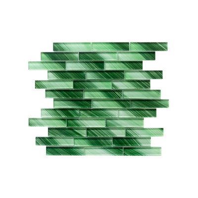 Carreau de mosaïque de verre à bord droit de qualité supérieure peint à la main 1 po x 4 po