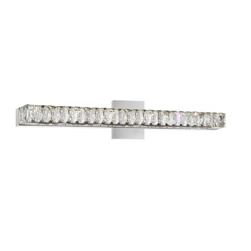 Integrated LED 24in Chrome Vanity Light - Bathrooms Powder Rooms Dressing Rooms