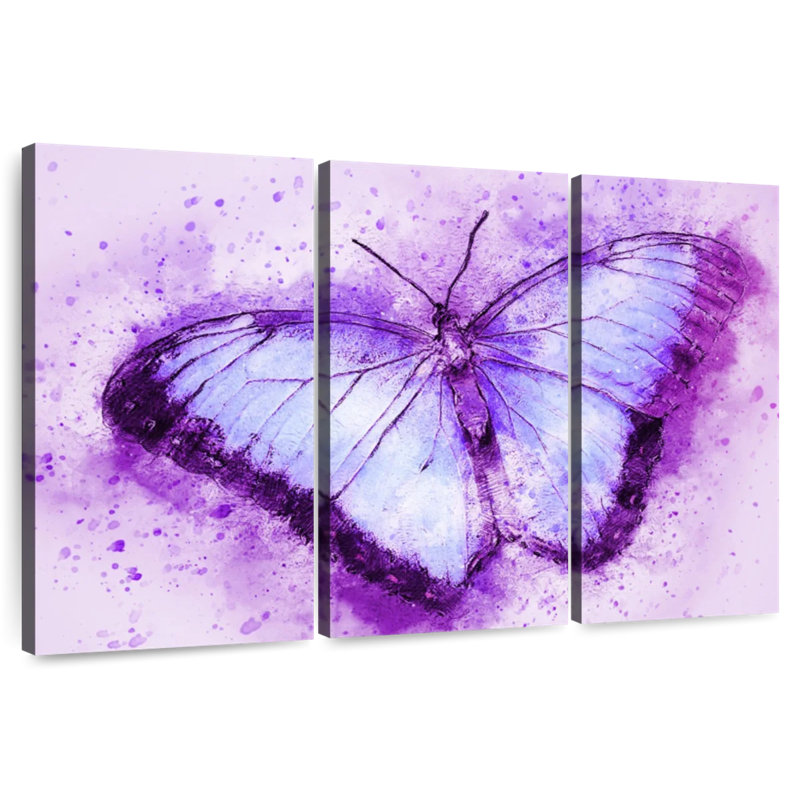 Purple On Purple Butterfly, 32" H x 50" W