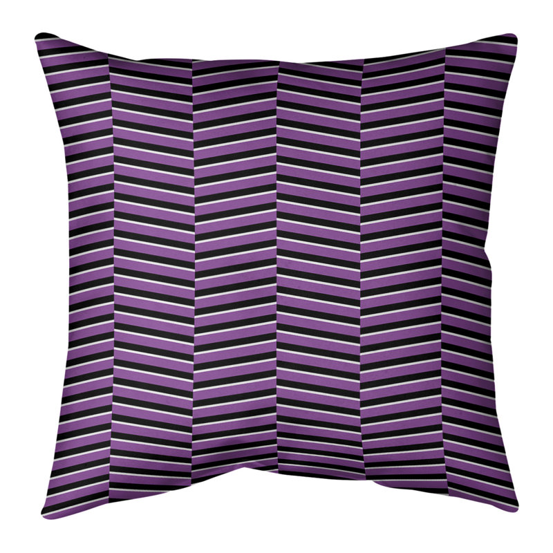 Coussin Fractured Stripes, H 20 po x l 20 po, Duvet synthétique, Violet