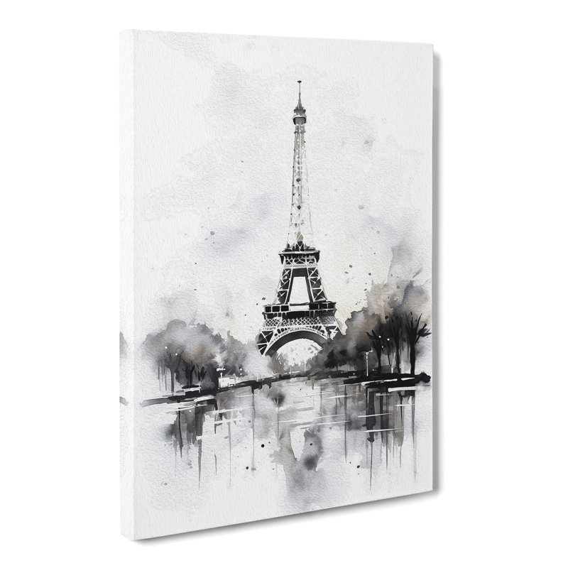 Eiffel Tower Gestural - Wrapped Canvas, 76cm H x 50cm W x 3cm D