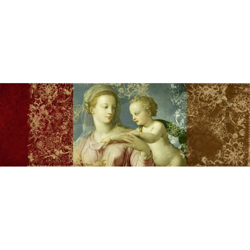 Holy Virgin After Bronzino by Simon Roux - Wrapped Canvas Painting, 40cm H x 120cm W x 4cm D