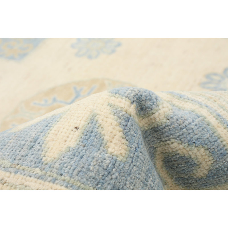 Tapis unique en laine noué à la main de style ivoire 9/3 po x 11 pi 11 po 18/20