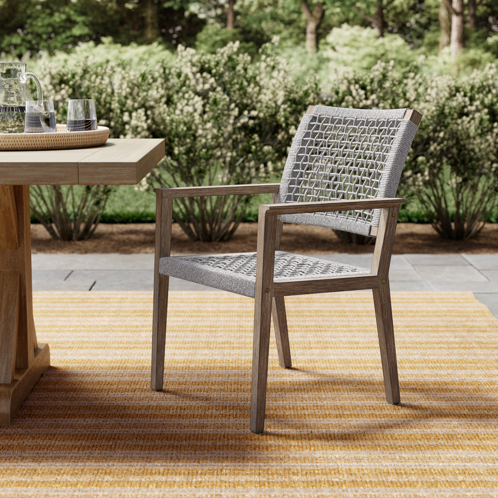 Fleur Eucalyptus and Rope Outdoor Dining Armchair