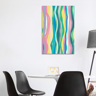 Colourful Agate Slides 1 Piece Wrapped Canvas Painting