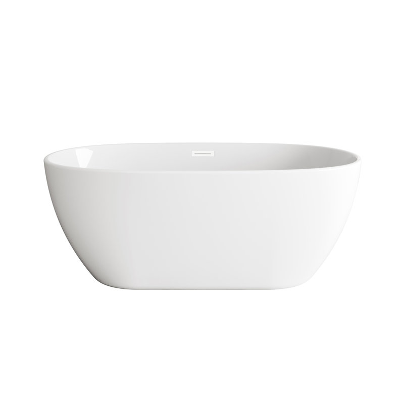 Thermopolis 59'' x 28.3'' Soaking Acrylic Bathtub, Polished White