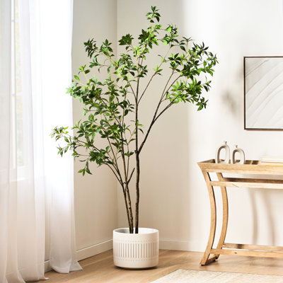 Pre - Potted 210Cm Artificial Tree, , 82.7 Height, Adds Sophistication To Home Decor Brings Naturalness