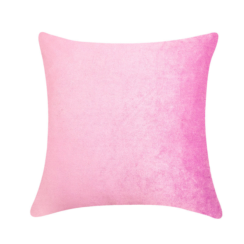 Housse et oreiller carré en velours, Rose vif, 18 po x 18 po, Polyester