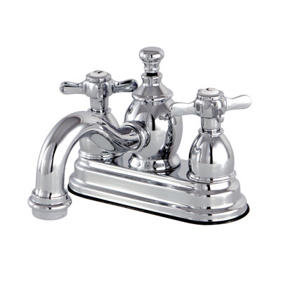 Robinet de salle de bain central à 4 trous à 3 poignées et fixation sur le comptoir avec laiton escamotable Kingston