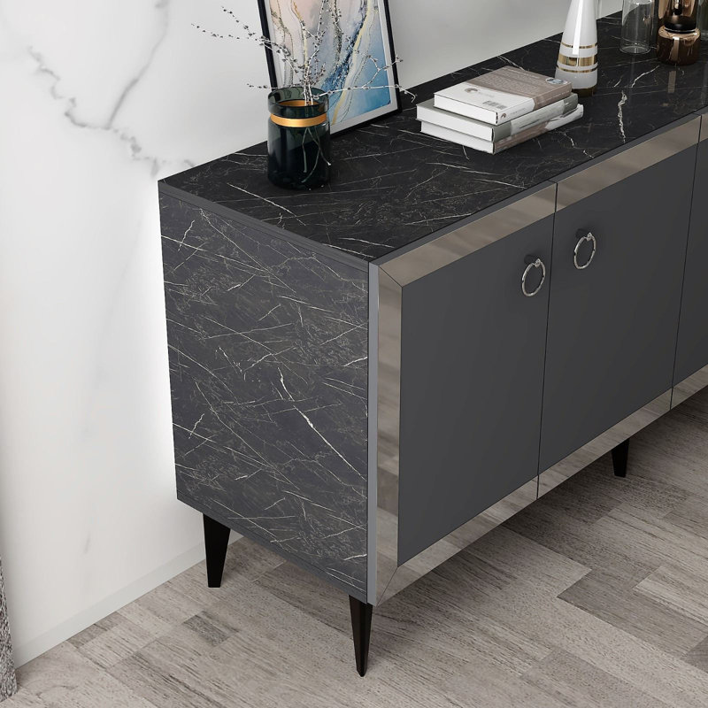 Olivia 150cm Console Table, Grey/Silver