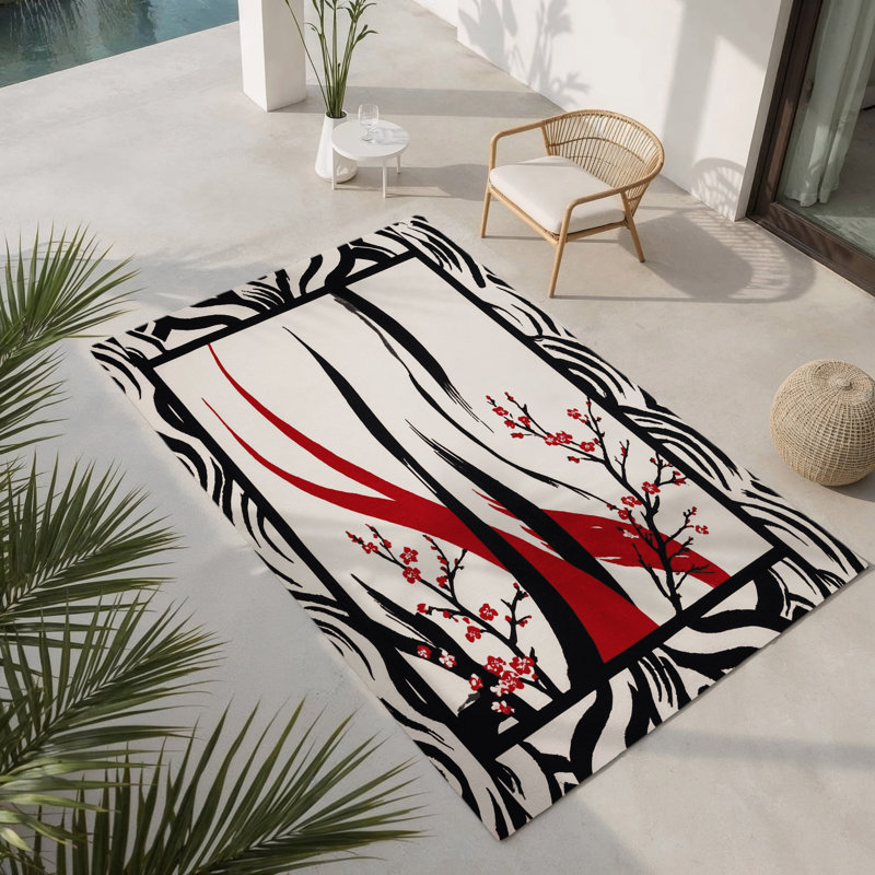 Tapis intérieur et extérieur Red Dawn, Rectangulaire 2 pi x 3 pi