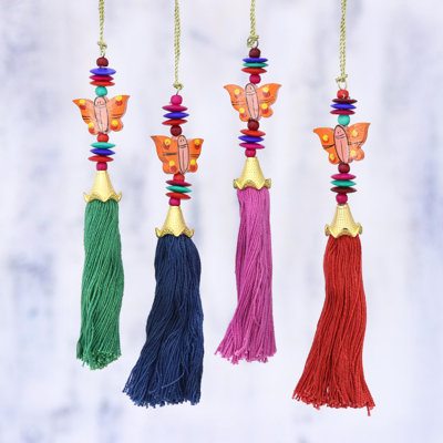 3.3'' Handmade Wood Hanging Figurine Ornament