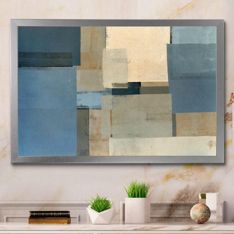"Blue Meets Brown", reproduction d'art encadrée sur toile, H 8 po x l 12 po x P 1 po, Impression argent sur toile encadrée