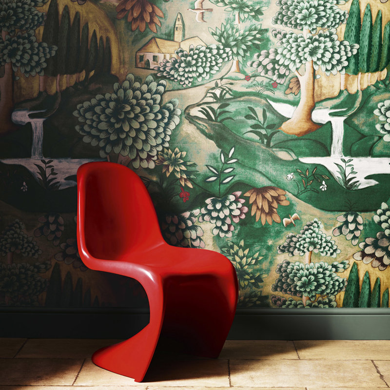 Verdure Wallpaper, Lead Blue