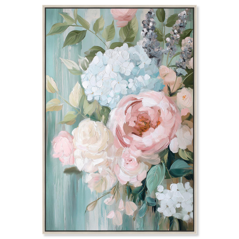 «Petals of Spring II», art floral pastel par Art Remedy, Cadre argenté, H 31 po x l 21 po