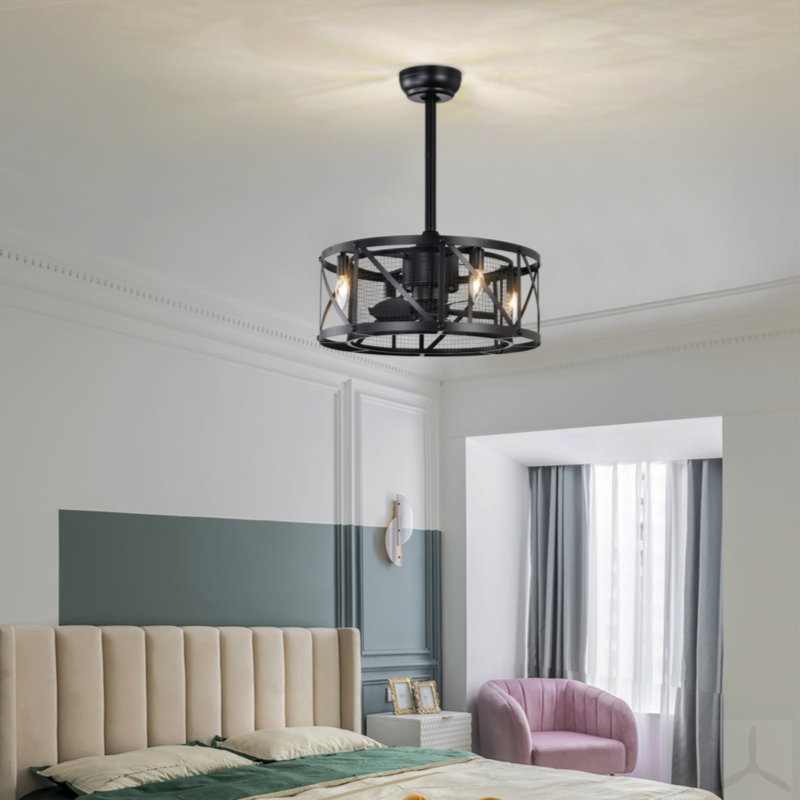Ventilateur de plafond industriel à 20 pales de 20 po avec télécommande, 5 pales en ABS de petite taille
