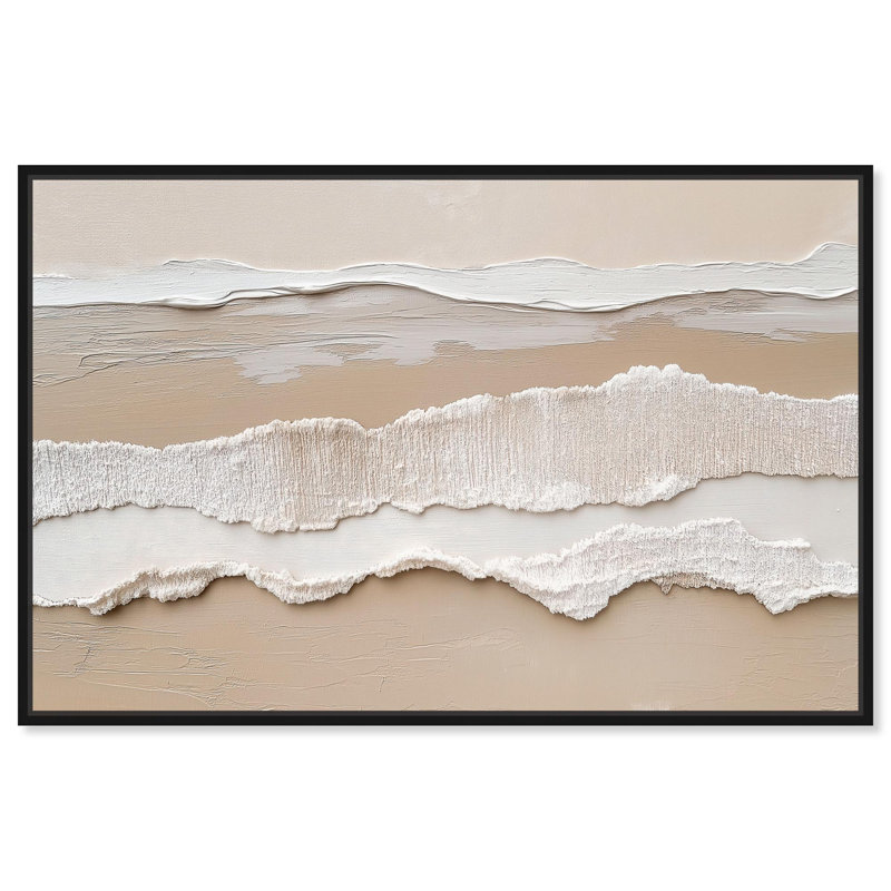 Toile texturée «Sea II» par Art Remedy, H 25 po x l 37 po, Noir, Cadre flottant